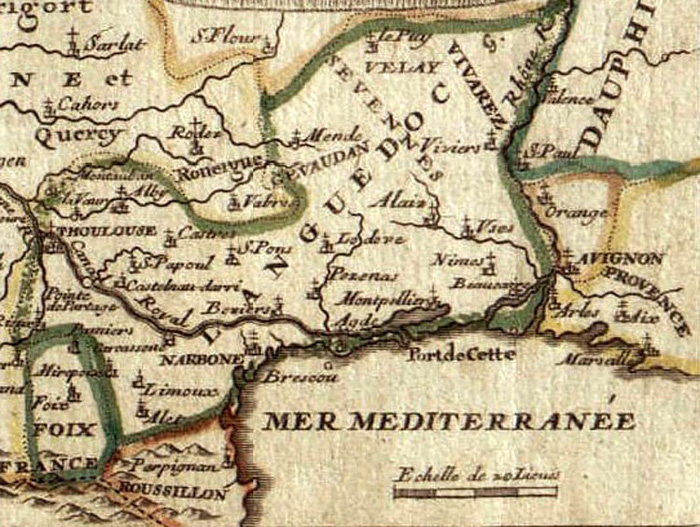 Carte historique du Languedoc