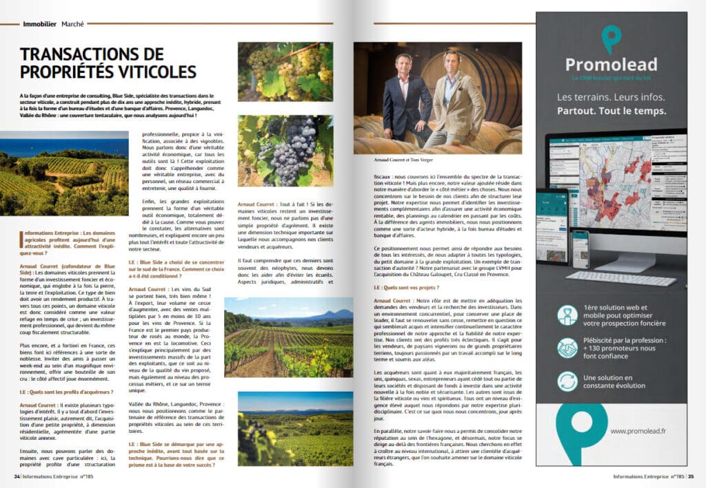 Article Blue Side - Informations Entreprise N°185